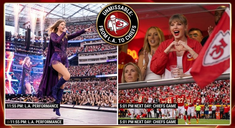 🚨 TAYLOR SWIFT IS UNSTOPPABLE! The Pop Superstar Delivers a Stunning Performance in Los Angeles and Still Makes Time for the Chiefs Game! Fans Can’t Believe Her Incredible Schedule—Here’s What Happened Next!