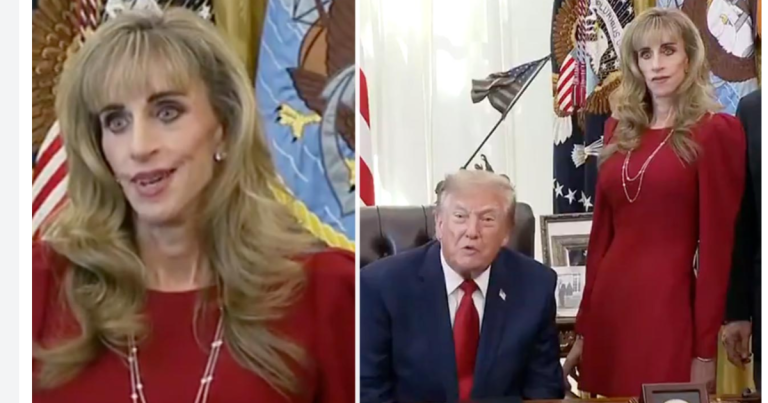 Who is the woman standing with Trump in ‘weird’ White House clip dubbed “not real”