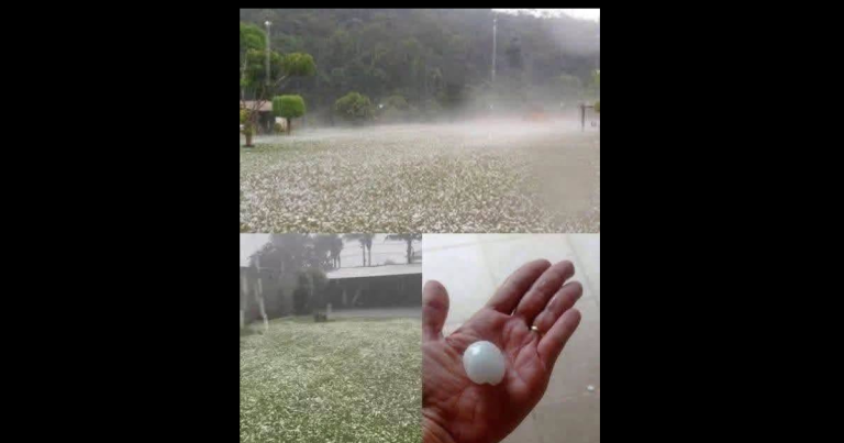Giant hail recorded Monday evening in the town of… See more