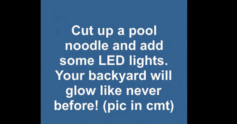 “Cut a pool noodle, add LED lights, and transform your backyard with an amazing glow!\” Learn more in the comments below…👇